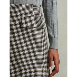 REISS MINNIE Wool Dogtooth Mini Skirt